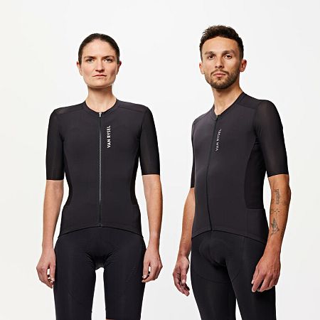 VAN RYSEL Unisex letný cyklistický dres Racer 2 s krátkym rukávom čierna L