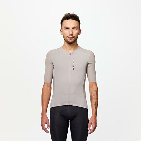 VAN RYSEL Unisex letný cyklistický dres Racer 2 s krátkymi rukávmi béžová XS