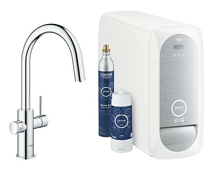 Drezová batéria Grohe Blue Home s vyťahovacou sprškou chróm 31541000