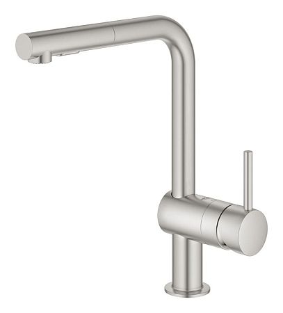 Drezová batéria Grohe Minta s vyťahovacou sprškou supersteel 30274DC0