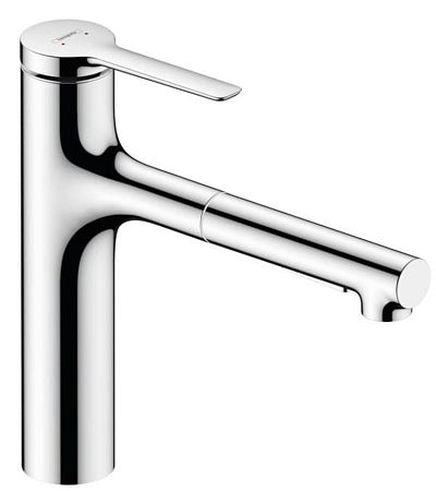 Drezová batéria Hansgrohe Zesis s vyťahovacou spŕškou, 2 prúdy chróm 74804000