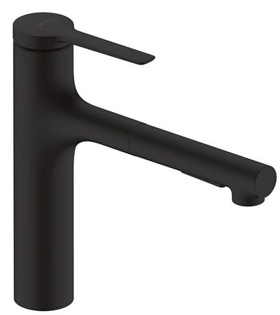 Drezová batéria Hansgrohe Zesis s vyťahovacou spŕškou, 2 prúdy čierny mat 74801670