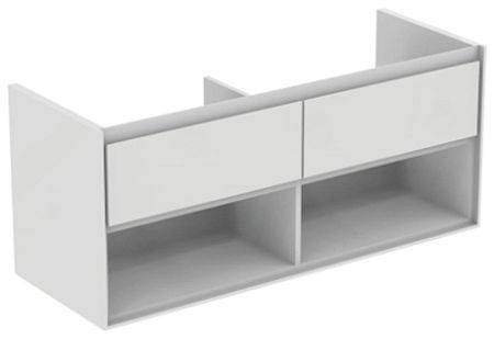 Kúpeľňová skrinka pod umývadlo Ideal Standard Connect Air 120x44x51,7 cm v kombinácii biela lesk / svetlo šedá mat E0829KN