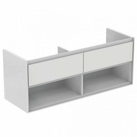 Kúpeľňová skrinka pod umývadlo Ideal Standard Connect Air 130x44x51,7 cm v kombinácii biela lesk / biela mat E0831B2